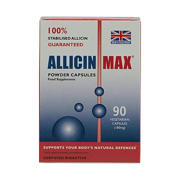 AllicinMax 100% Allicin Food Supplement (90 Vegetarian Capsules, 180mg)