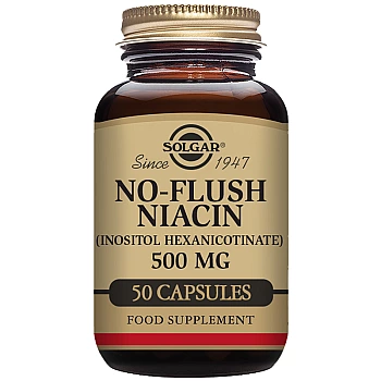 Solgar No-Flush Niacin 500mg Vegetable Capsules (50)