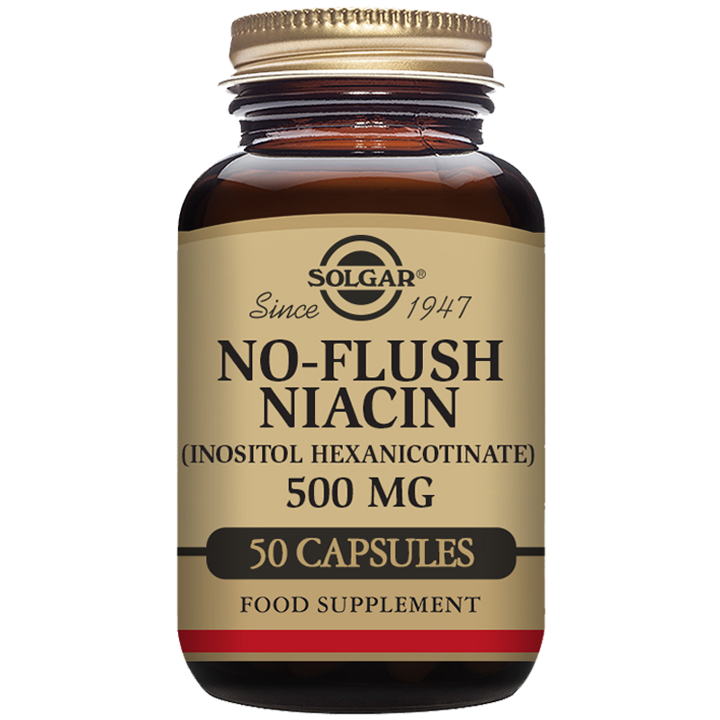 Solgar No-Flush Niacin 500mg Vegetable Capsules (50)